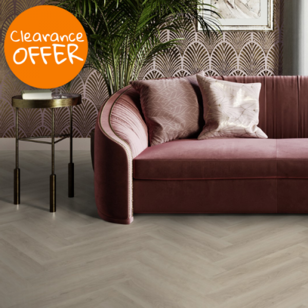 Norske Pure Oak Herringbone Luxury Vinyl Tile LVT Gluedown 