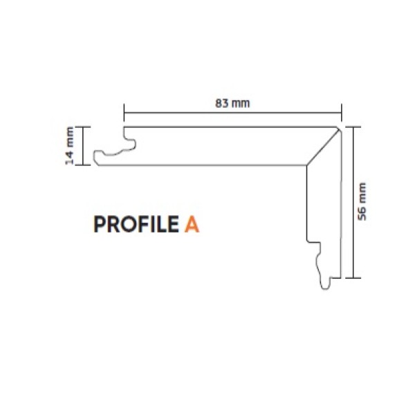 Boen Stair Nosing 2200m x2 - Profile A- Click at bottom edge (Nearest Match to Chosen Flooring)