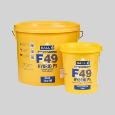 F Ball Styccobond F49 Hybrid PS Temperature Tolerant Pressure Sensitive Vinyl Adhesive
