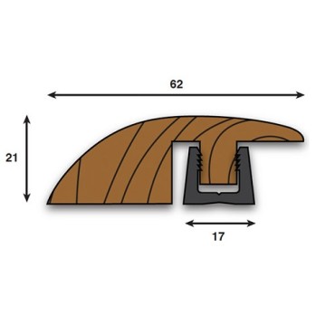 Parallel Pre Finished Walnut Threshold (Ramp, Reducer) Section 3000mm(l) (15mm-18mm)