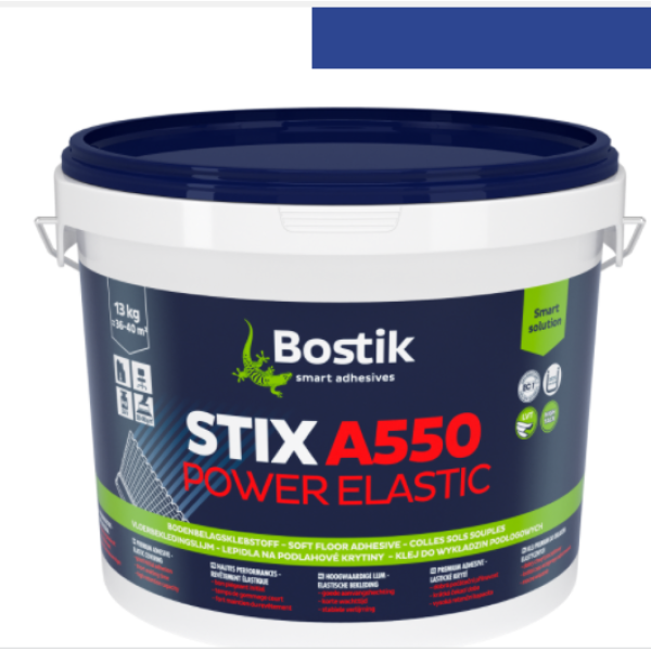Bostik Stix A550 Power ElasticHigh performance, high temperature flooring adhesive 13KG