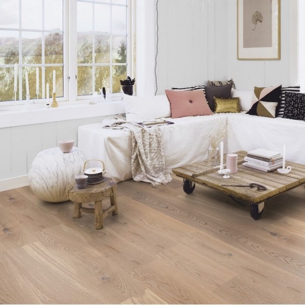 BOEN Oak Animoso White 1-Strip 138mm Micro Bevelled Matt Lacquered Engineered Wood Flooring 10036865