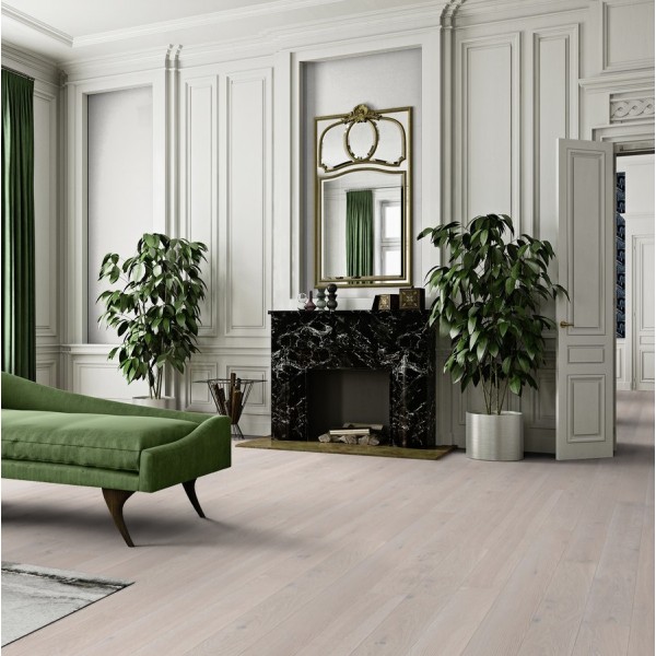 BOEN Oak White Stone 1-Strip 138mm Natural Oil Brushed Engineered Wood Flooring  (D)