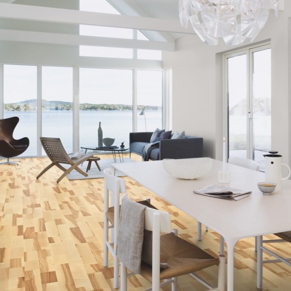BOEN Ash Marcato 3-Strip 215mm Natural Oil Lacquered  Engineered Wood Flooring 