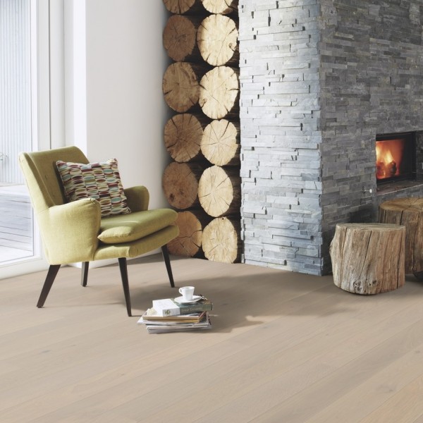 BOEN Oak Warm Cotton 1-Strip 181mm Live Pure Brushed Engineered Wood Flooring