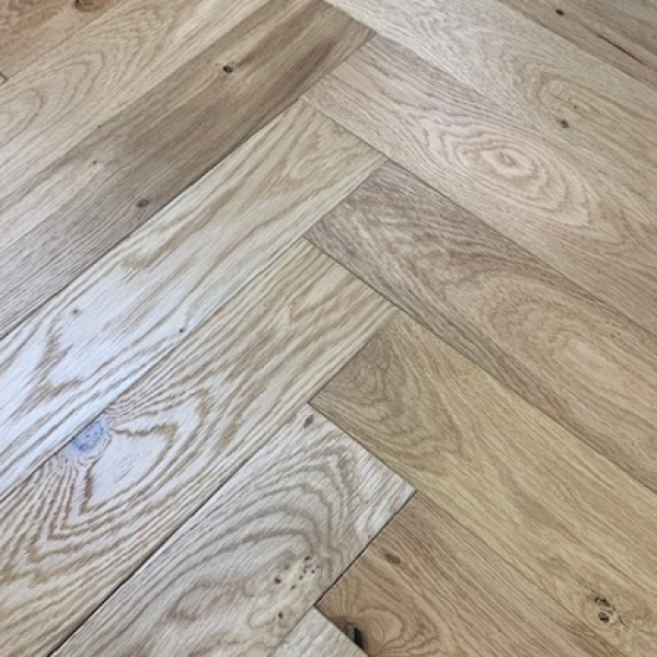 OFD Oak Cosmo Brushed and Lacquered Engineered Herringbone Flooring