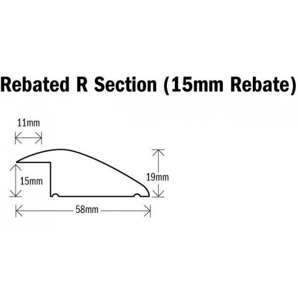 Threshold R (Ramp, Reducer) Section Natural Oak 2400mm(l) Rebated
