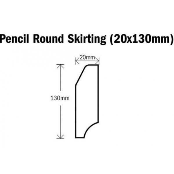 Skirting Pencil Round Natural Oak 2400mm (20x130mm)