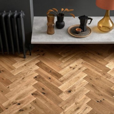 Woodpecker Goodrich Cathedral Oak Oiled Engineered Herringbone Flooring 